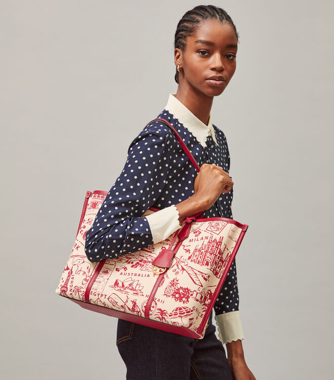 PERRY PRINTED CANVAS TRIPLE-COMPARTMENT TOTE | 920 | Totes | Tory Burch  Navigation | Tory Burch