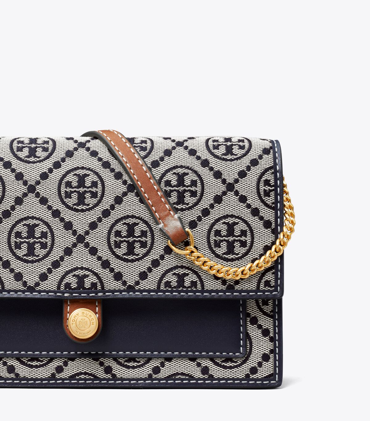 tory burch t monogram chain wallet