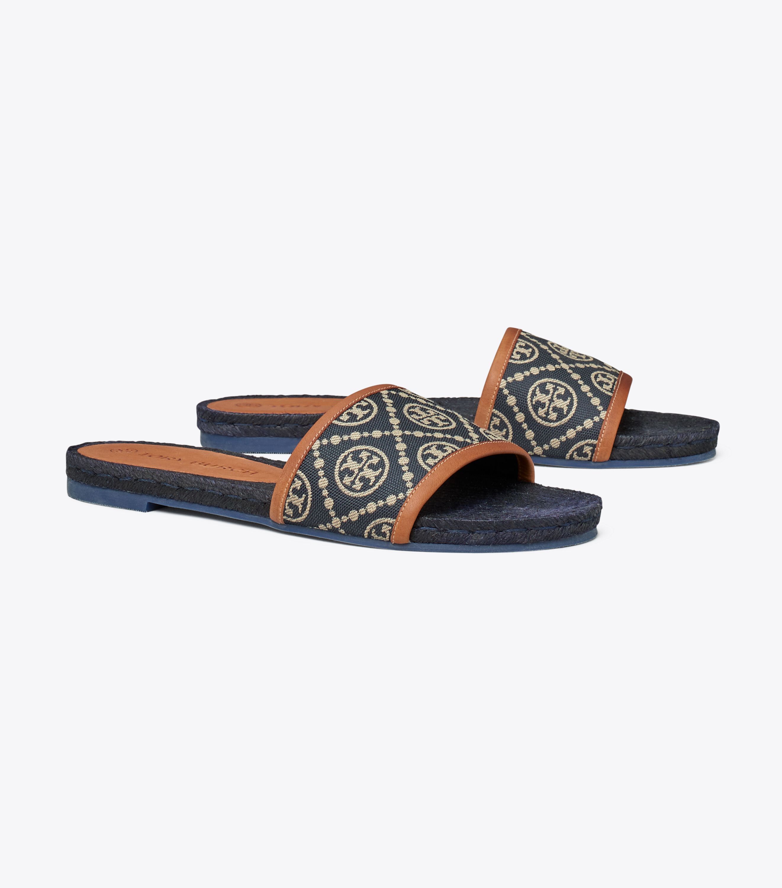 T Monogram Espadrille Slide Shoes Tory Burch