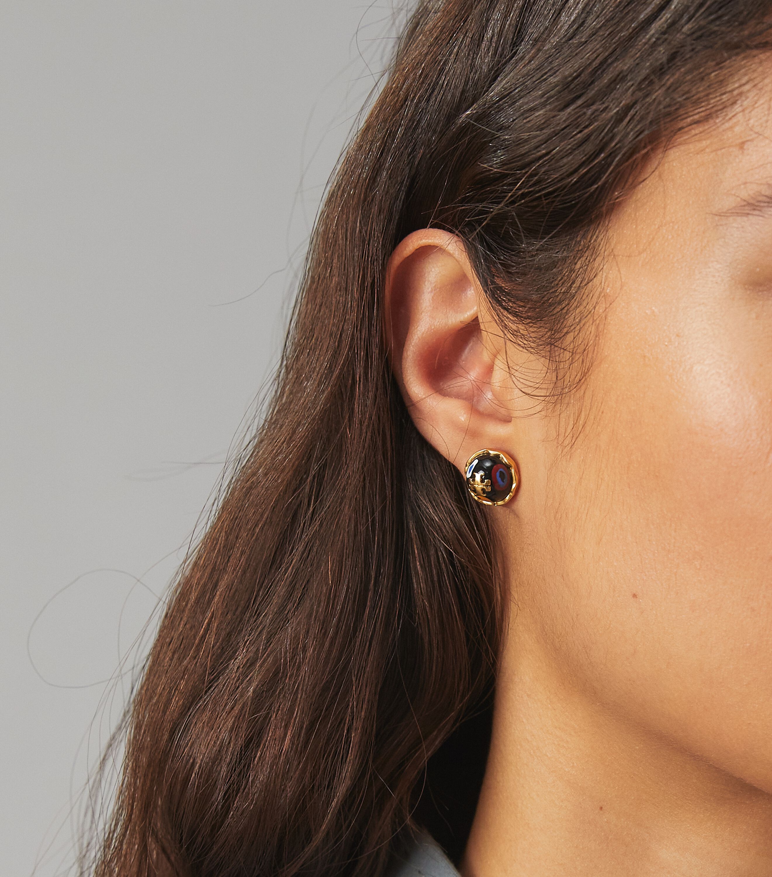 Tory burch large logo stud best sale earrings