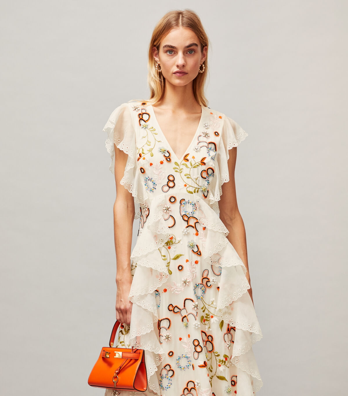 tory burch embroidered organza dress