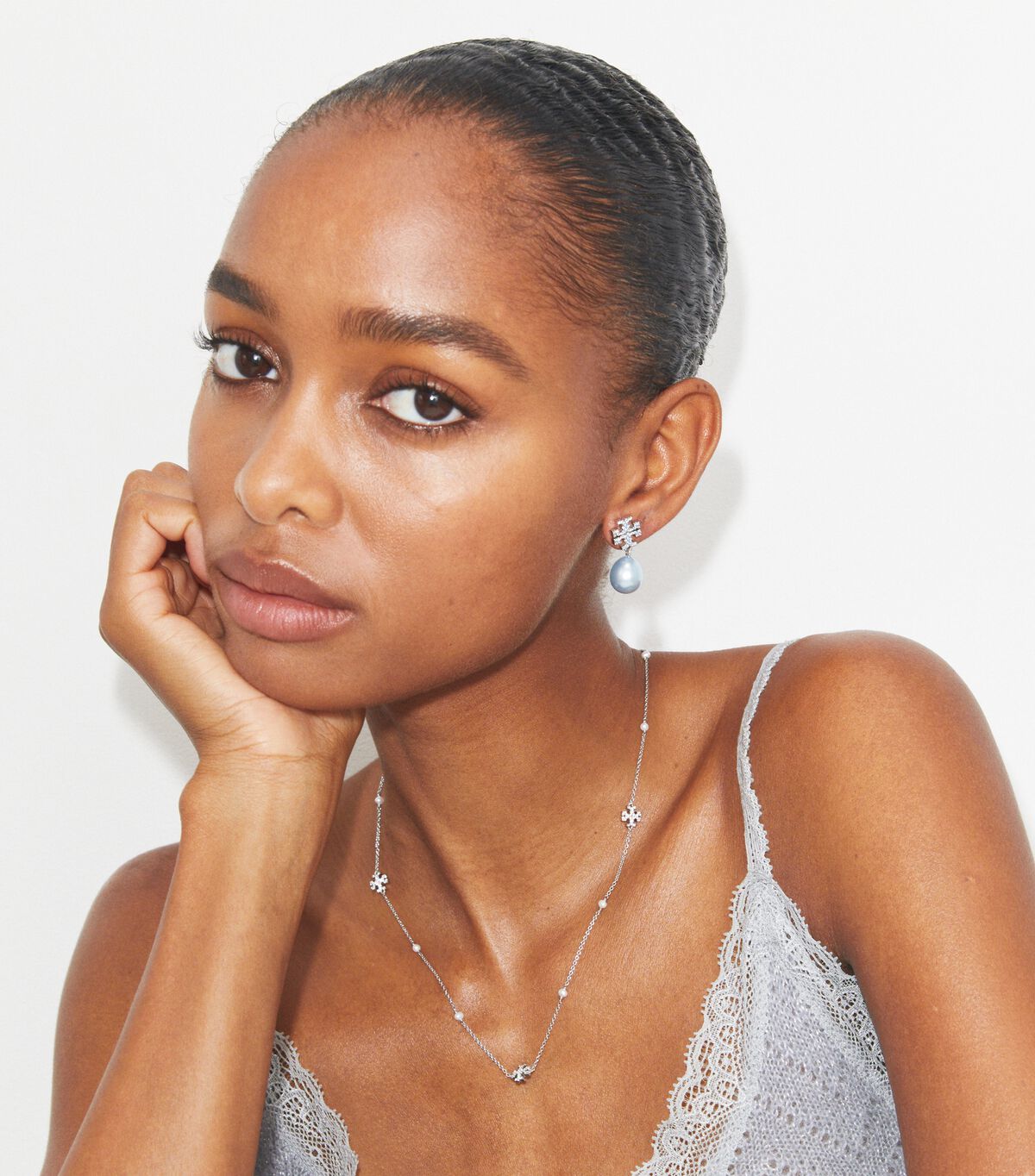 Moondance Pearl and Pavé Drop Earrings tory burch moondance pearl and pav drop earrings