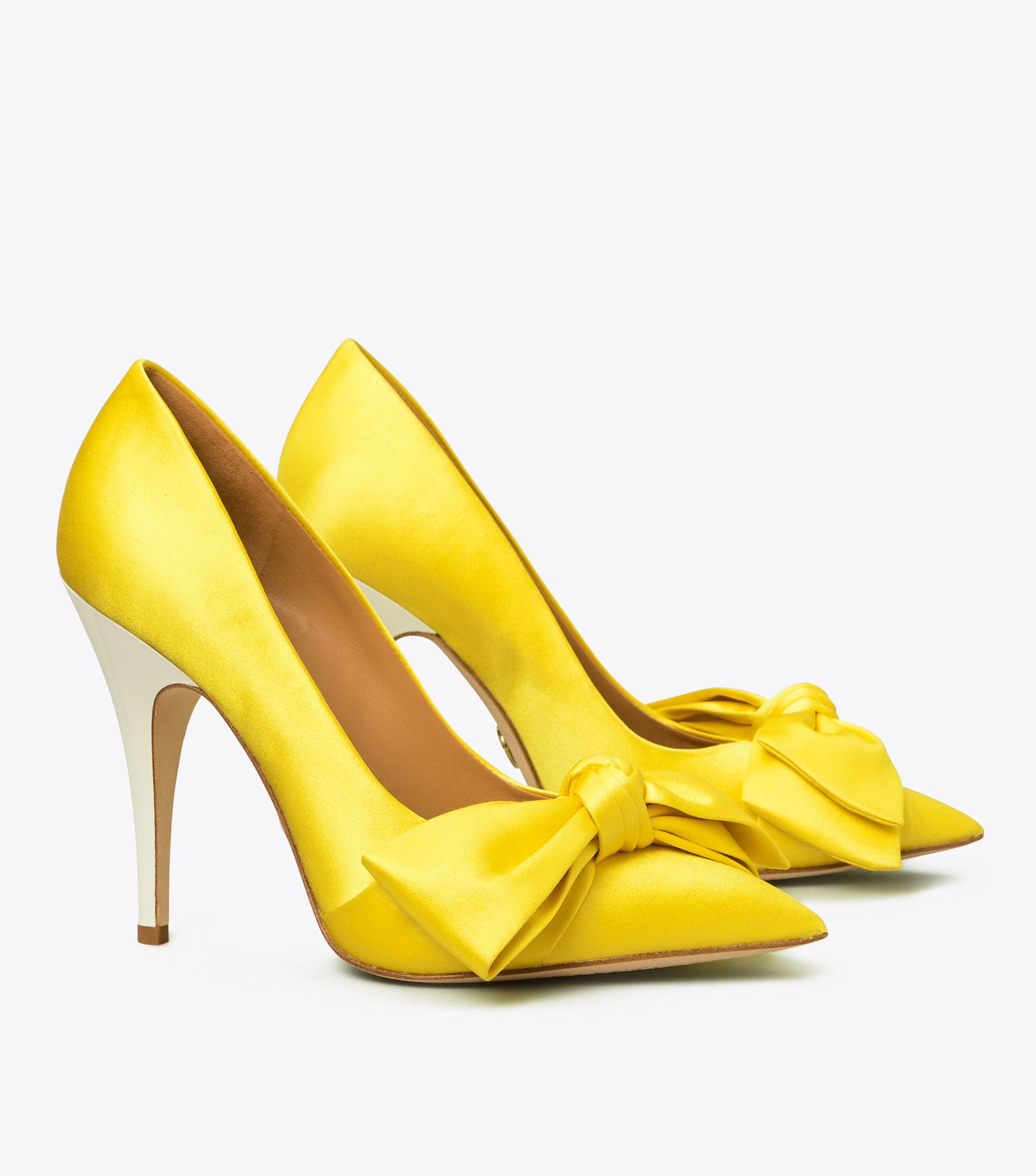 yellow heels with bow