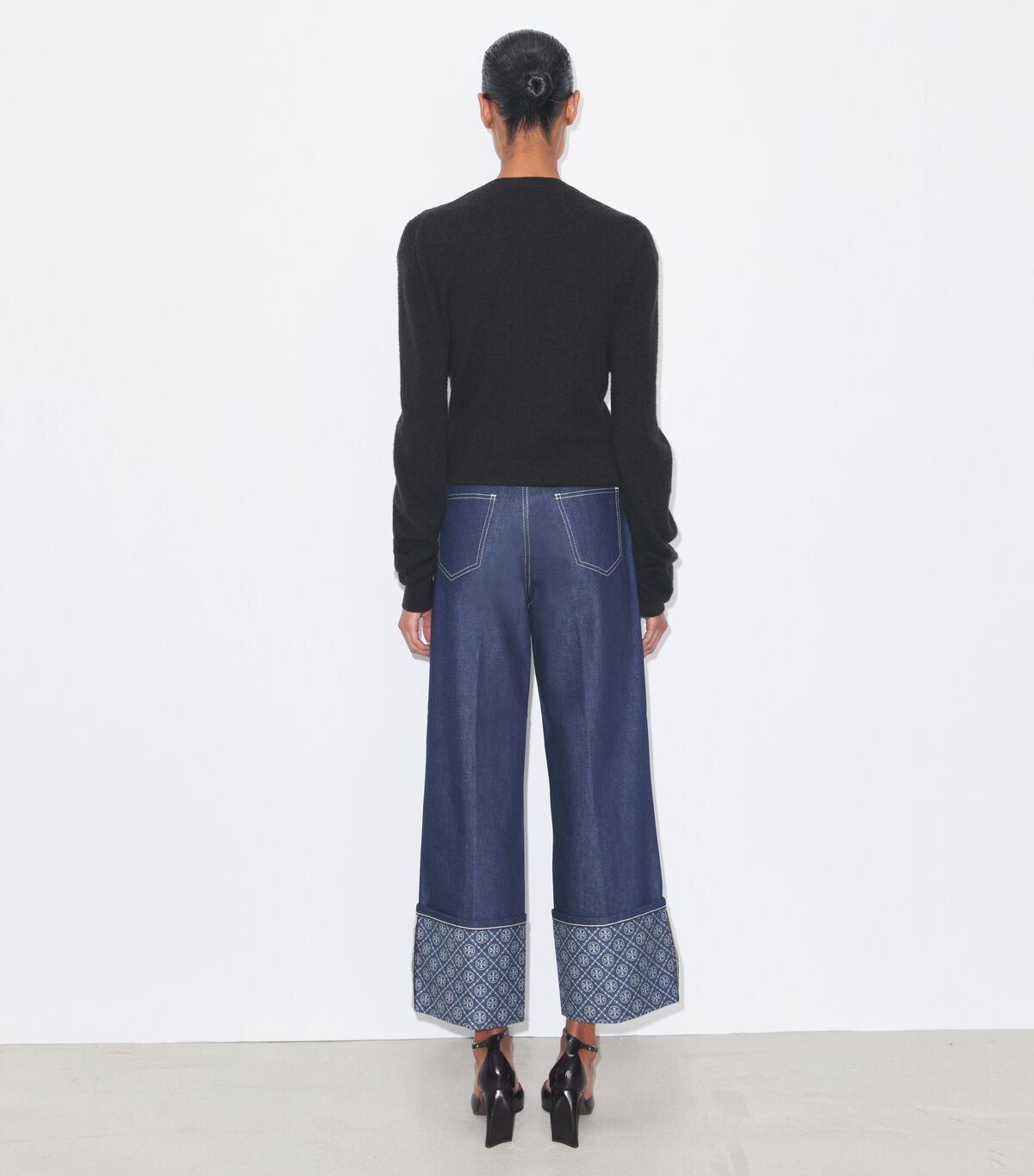 Contrast Cuff Straight Leg Jean tory burch contrast cuff straight leg jean