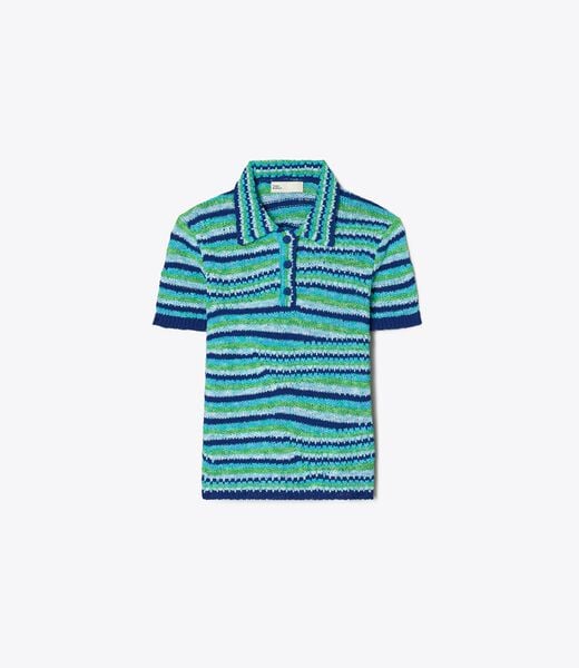 tory burch striped cotton polo