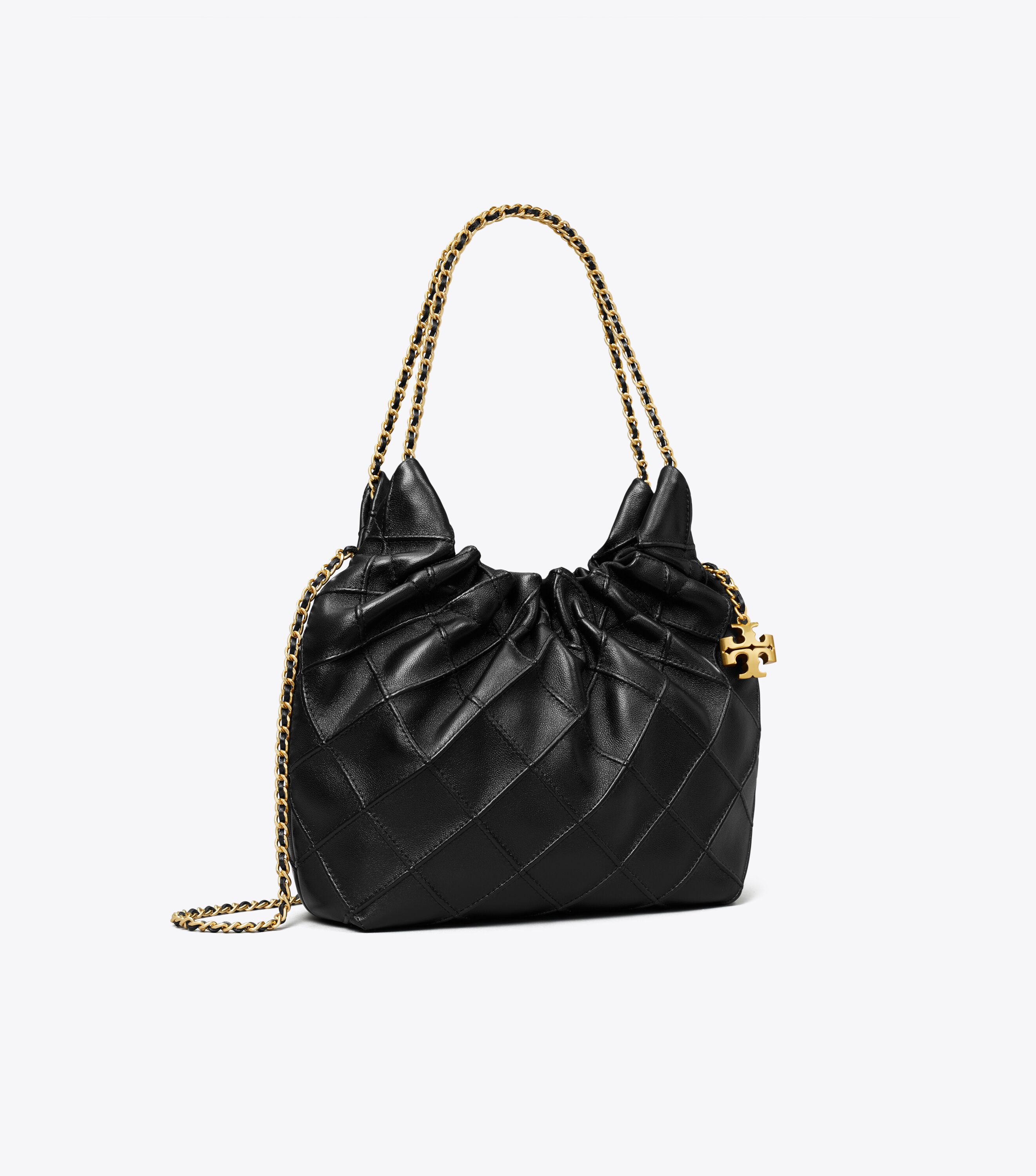 Mini Fleming Soft Hobo Bag, Black | Tory Burch UAE Mini Fleming Soft Hobo Bag, Black | Tory Burch UAE