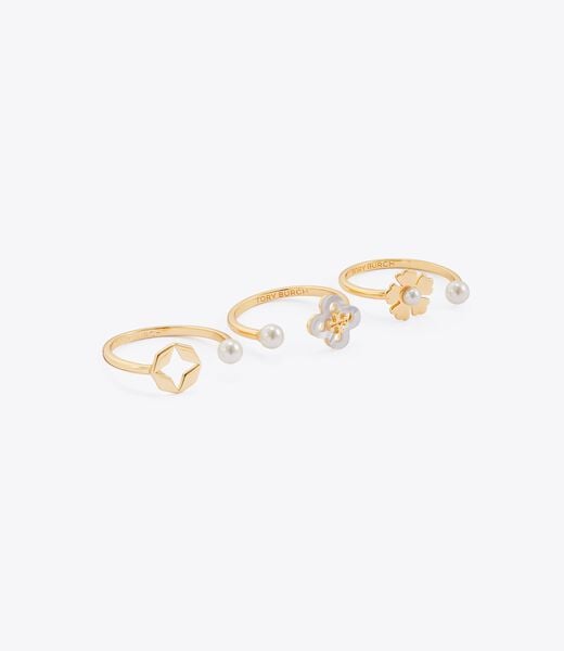 tory burch forget me not stacking ring set