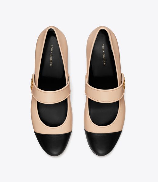 tory burch cap toe mary jane heeled ballet