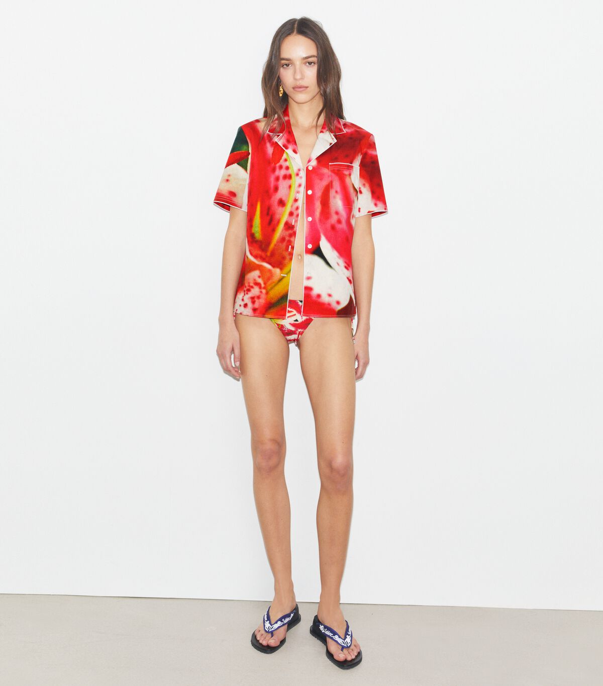 tory burch twill camp shirt