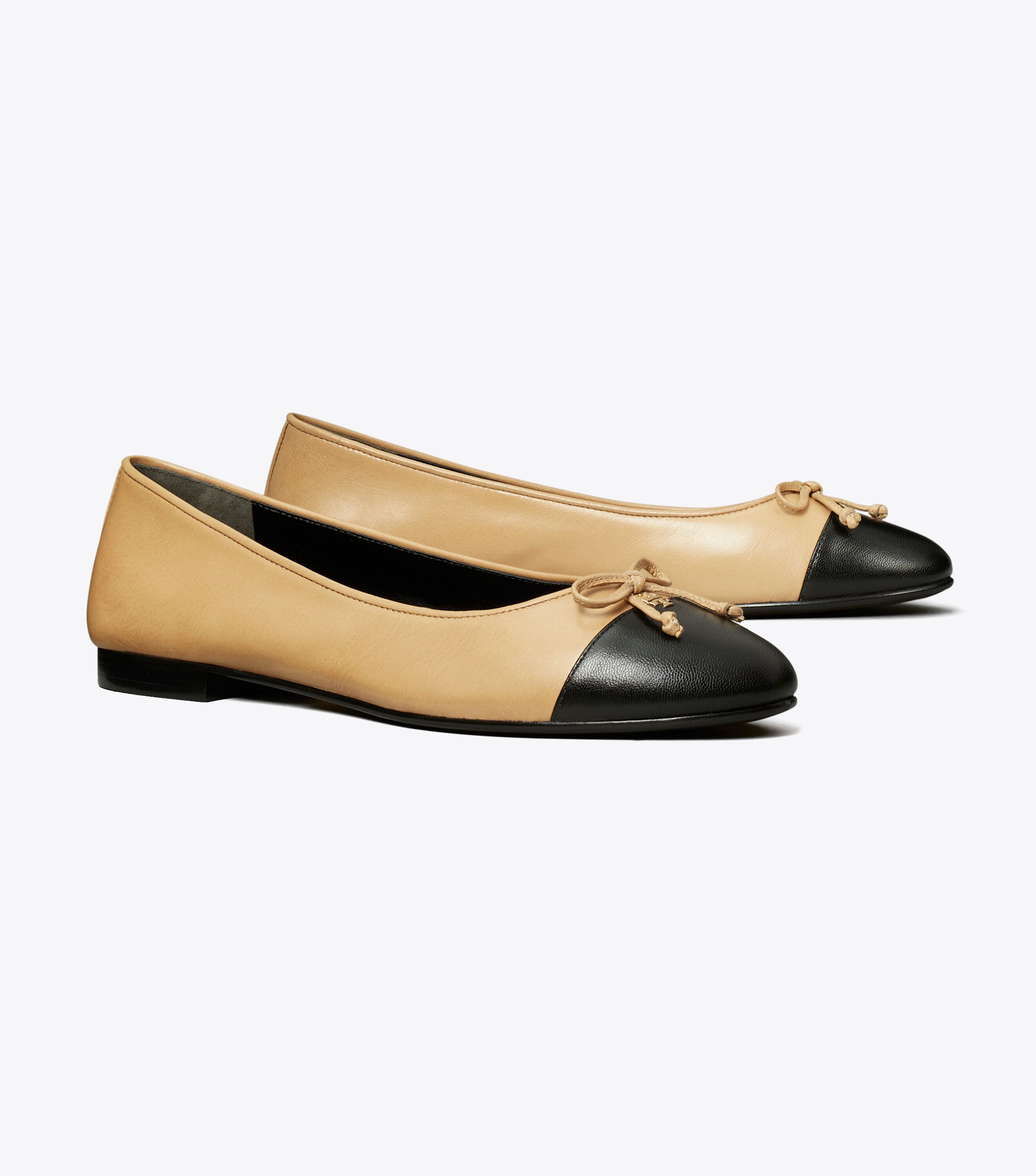 Cap-Toe Ballet, Ginger Shortbread / Perfect Black | Tory Burch UAE