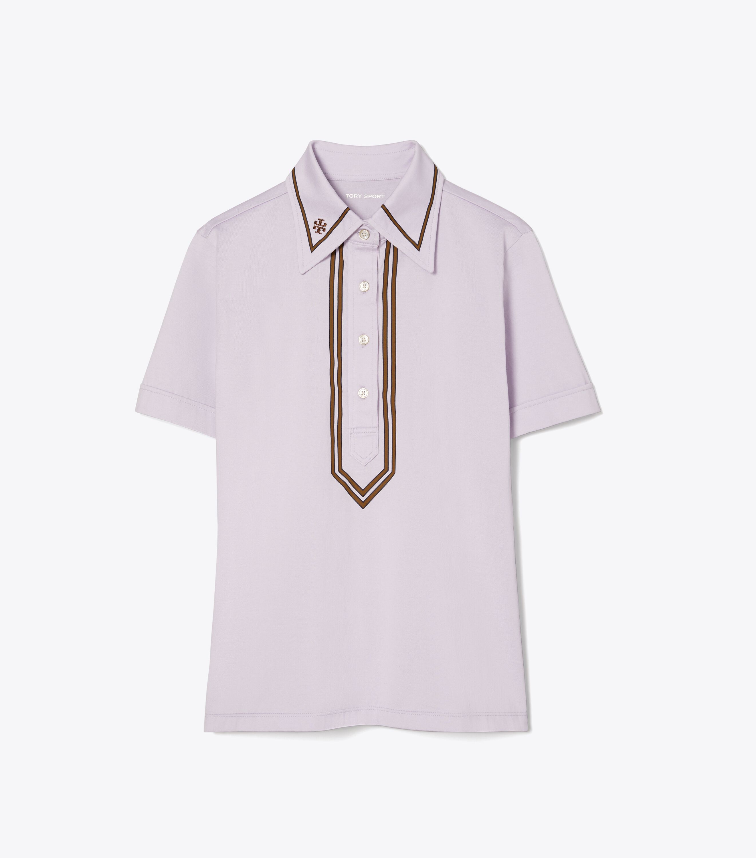 Retro Mercerized Cotton Polo, Lilac Frost | Tory Burch UAE