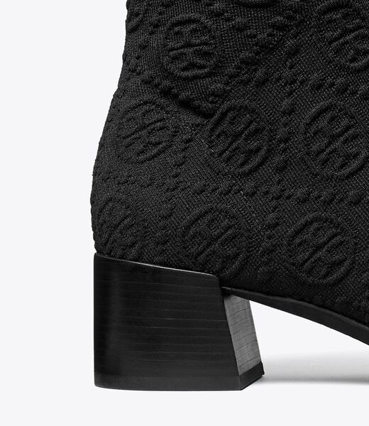 tory burch t monogram stretch ankle boot