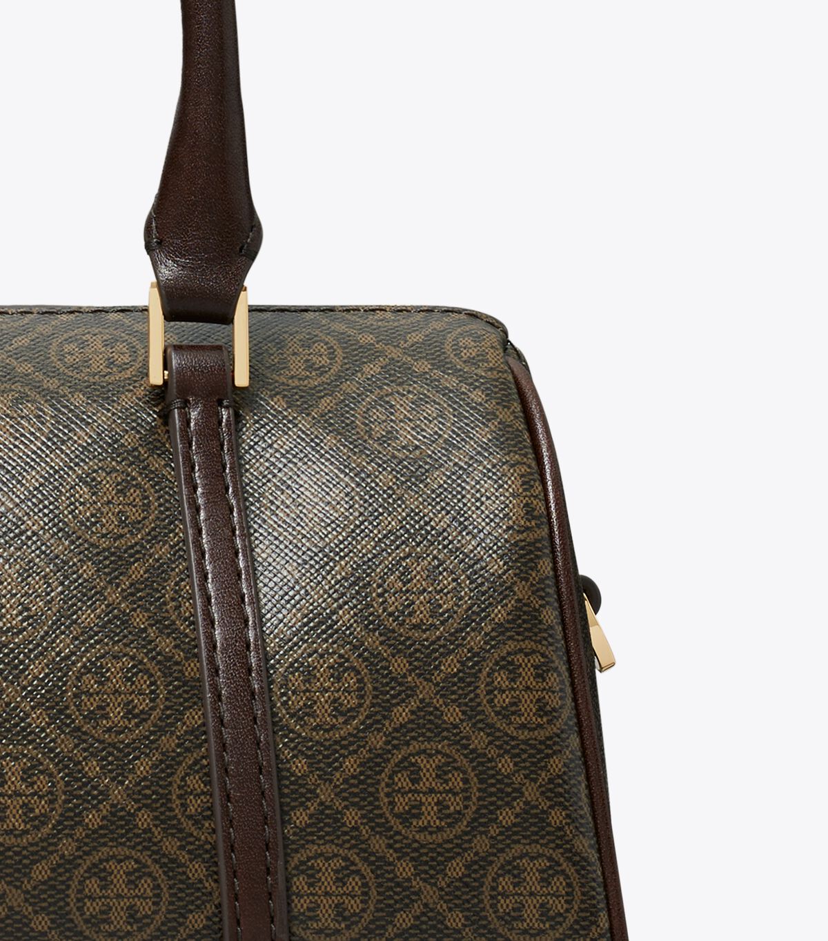 tory burch t monogram coated canvas petite barrel bag