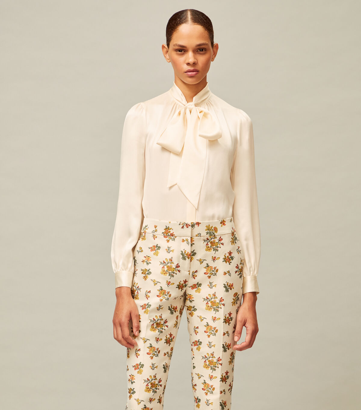tory burch floral jacquard trouser