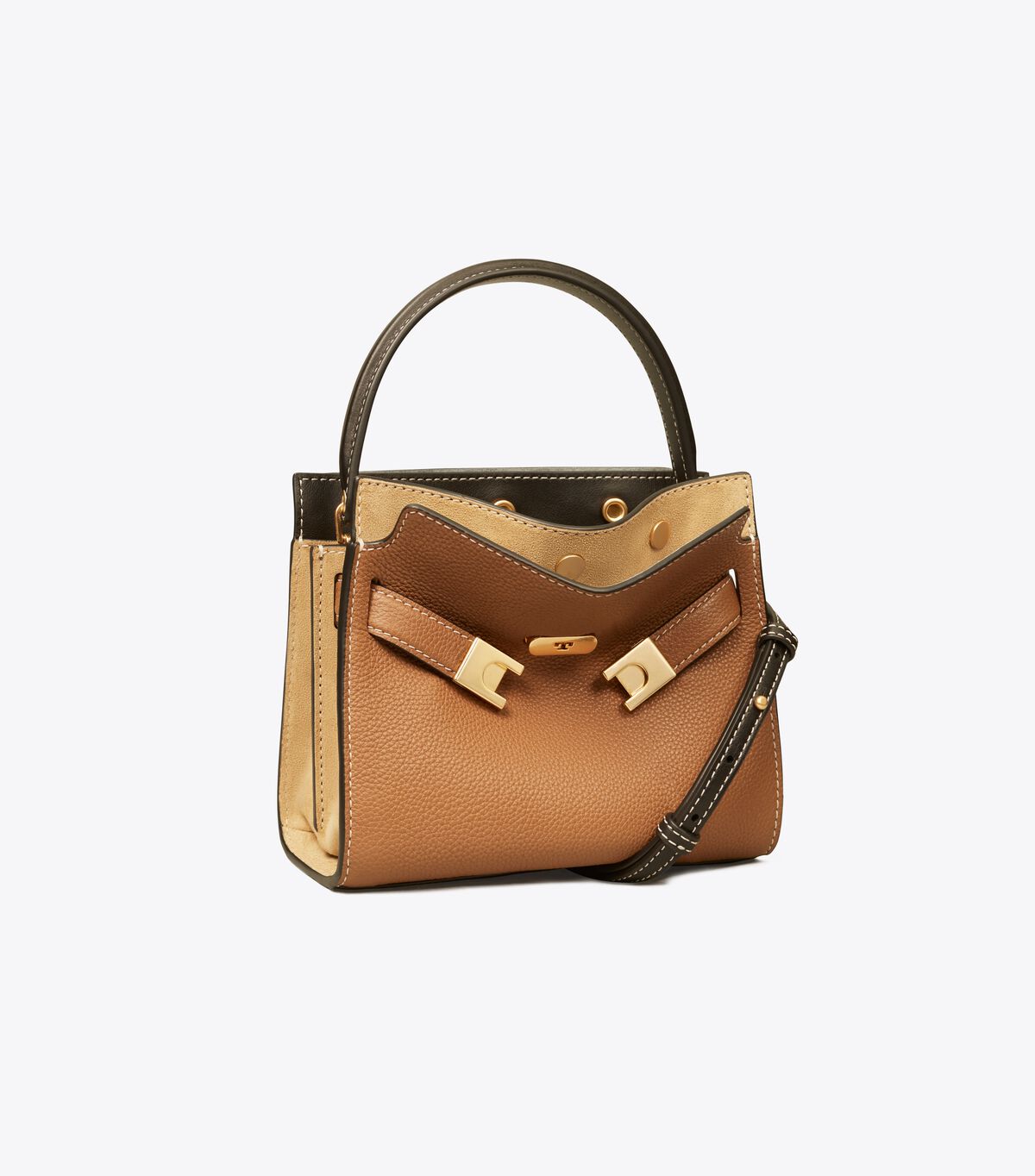 tory burch petite lee radziwill pebbled double bag