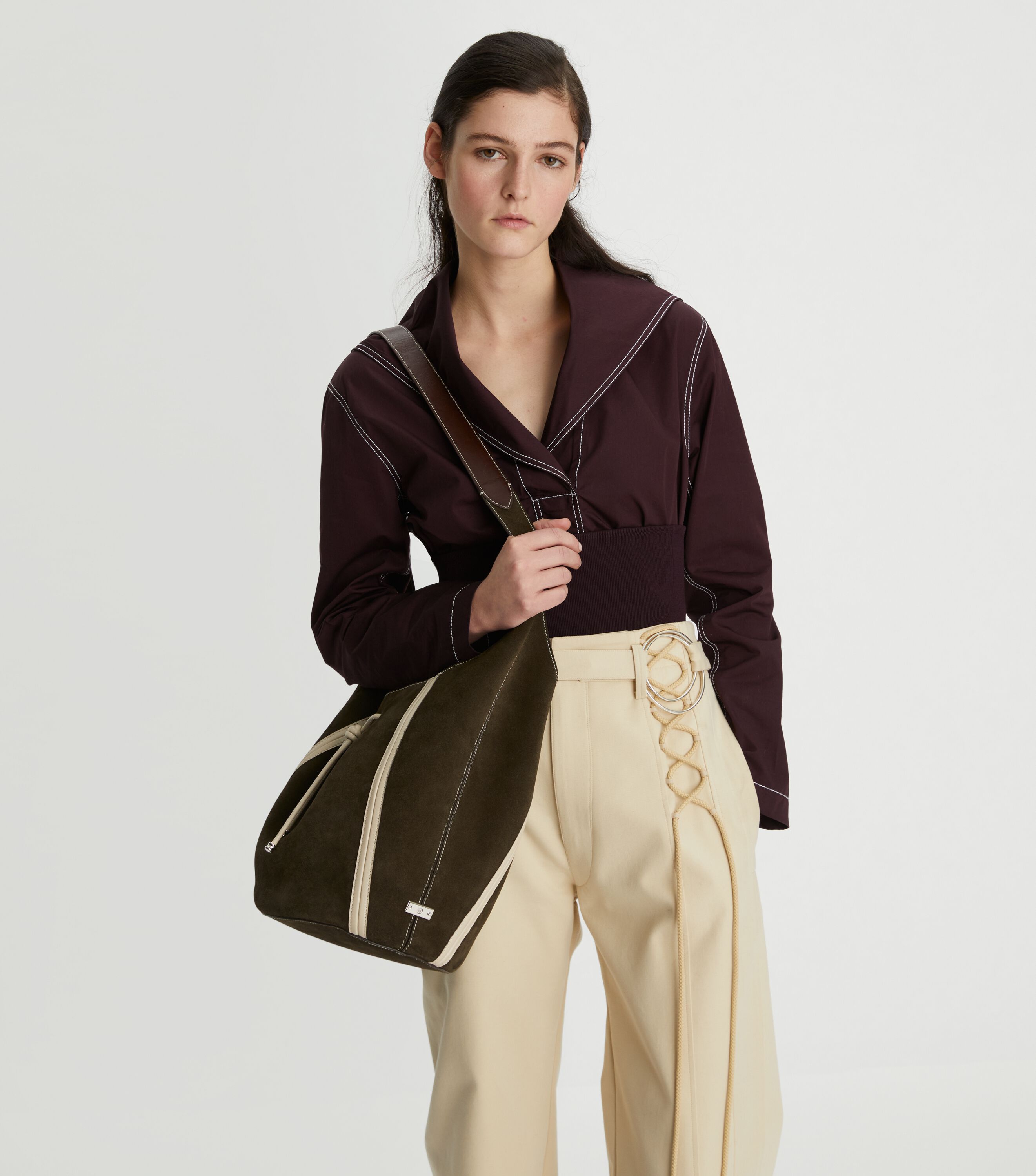 Tory burch store suede tote