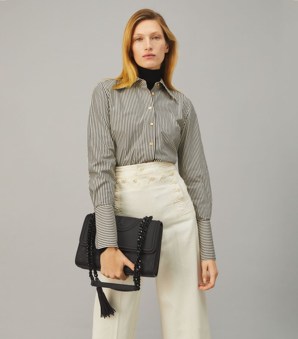 Fleming Matte Convertible Shoulder Bag, Black Tory Burch UAE