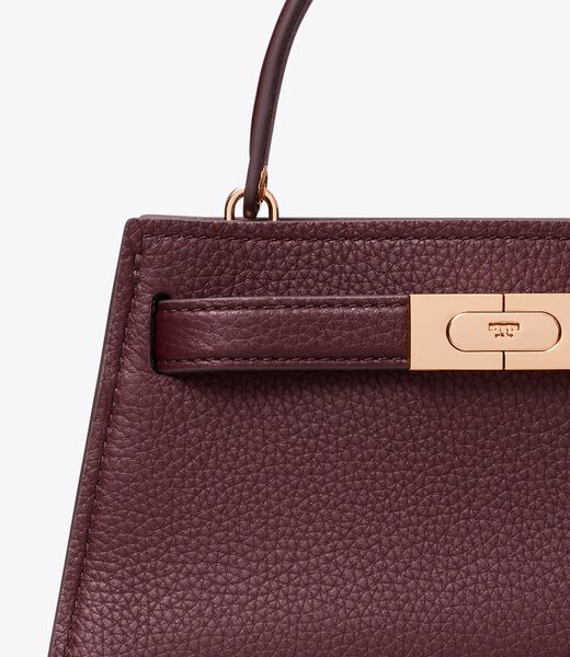 tory burch mini lee radziwill pebbled top handle bag