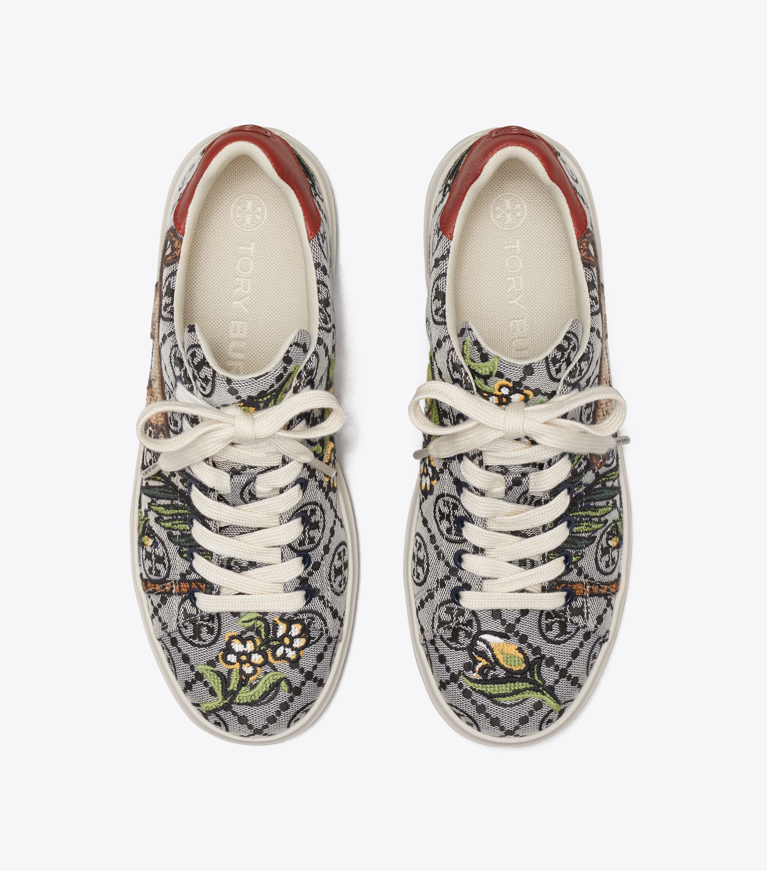 T Monogram Howell Embroidered Court Sneaker Shoes Tory Burch