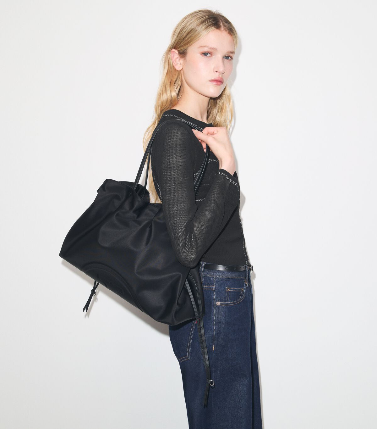 tory burch ella nylon drawstring tote