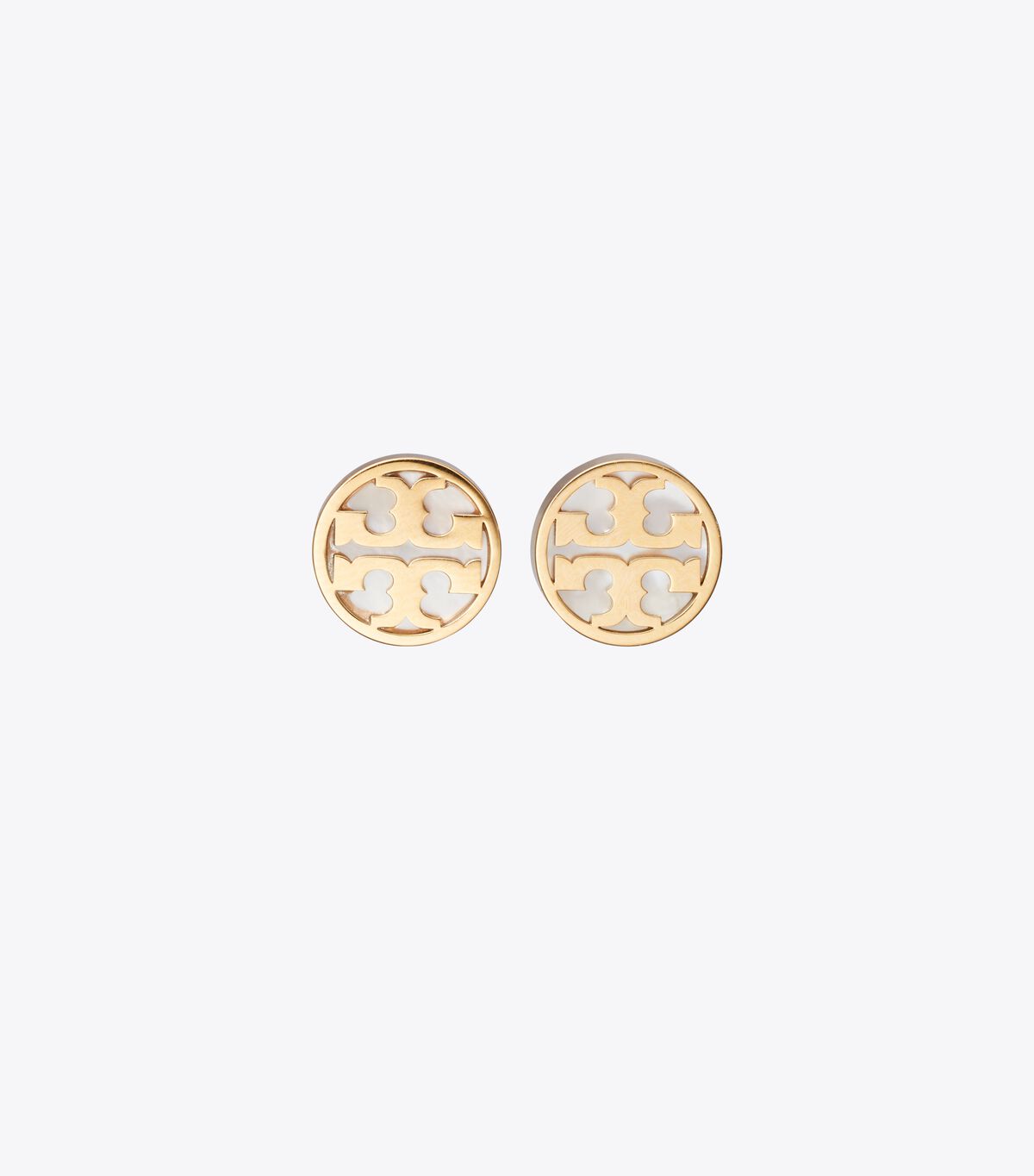 أقراط أيقونية دائرية مرصعة من عرق اللؤلؤ tory burch أقراط أيقونية دائرية مرصعة من عرق اللؤلؤ
