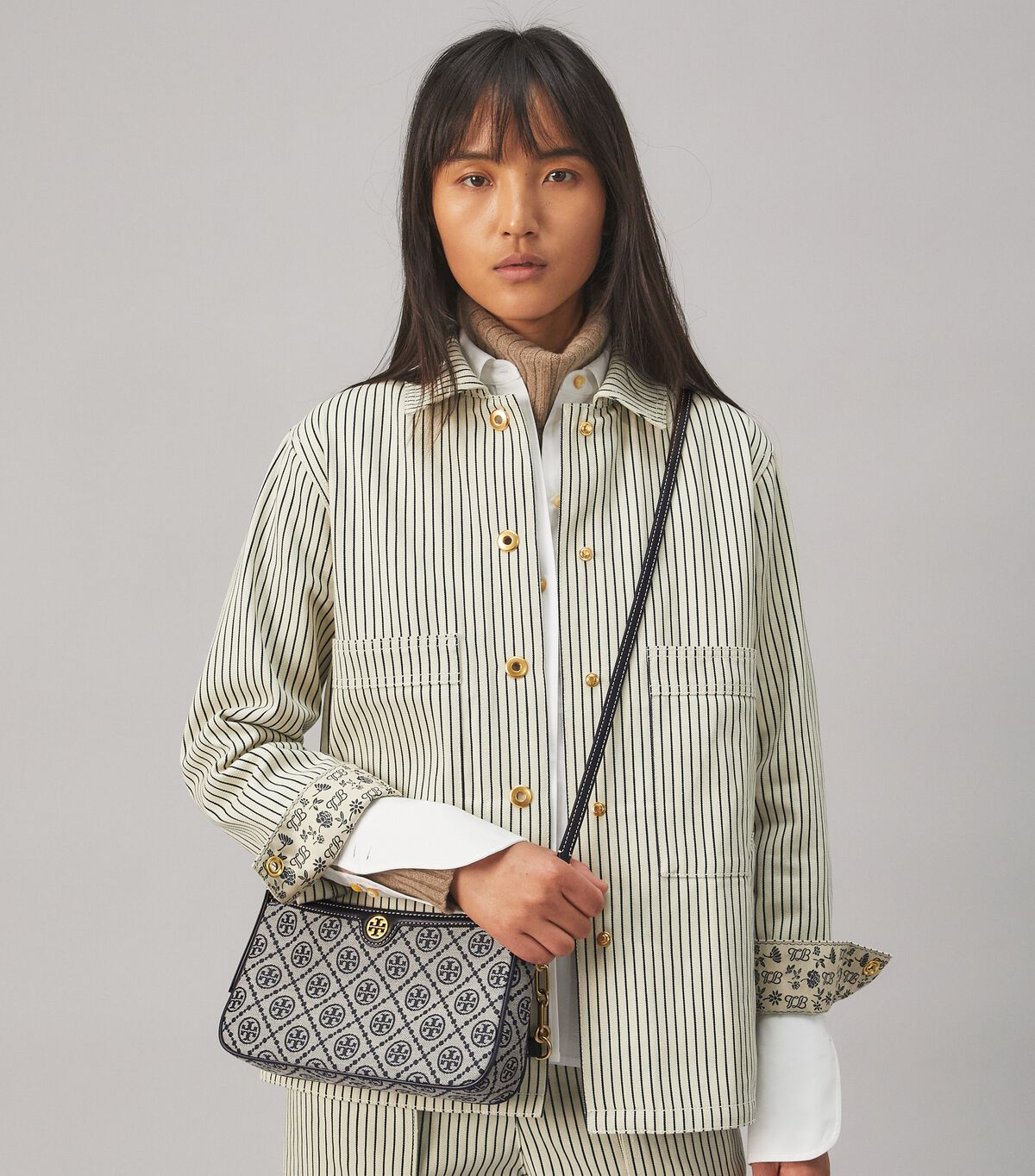tory burch t monogram jacquard studio bag
