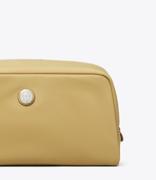 tory burch حقيبة مستحضرات تجميل متوسطة الحجم بتصميم ملتوي