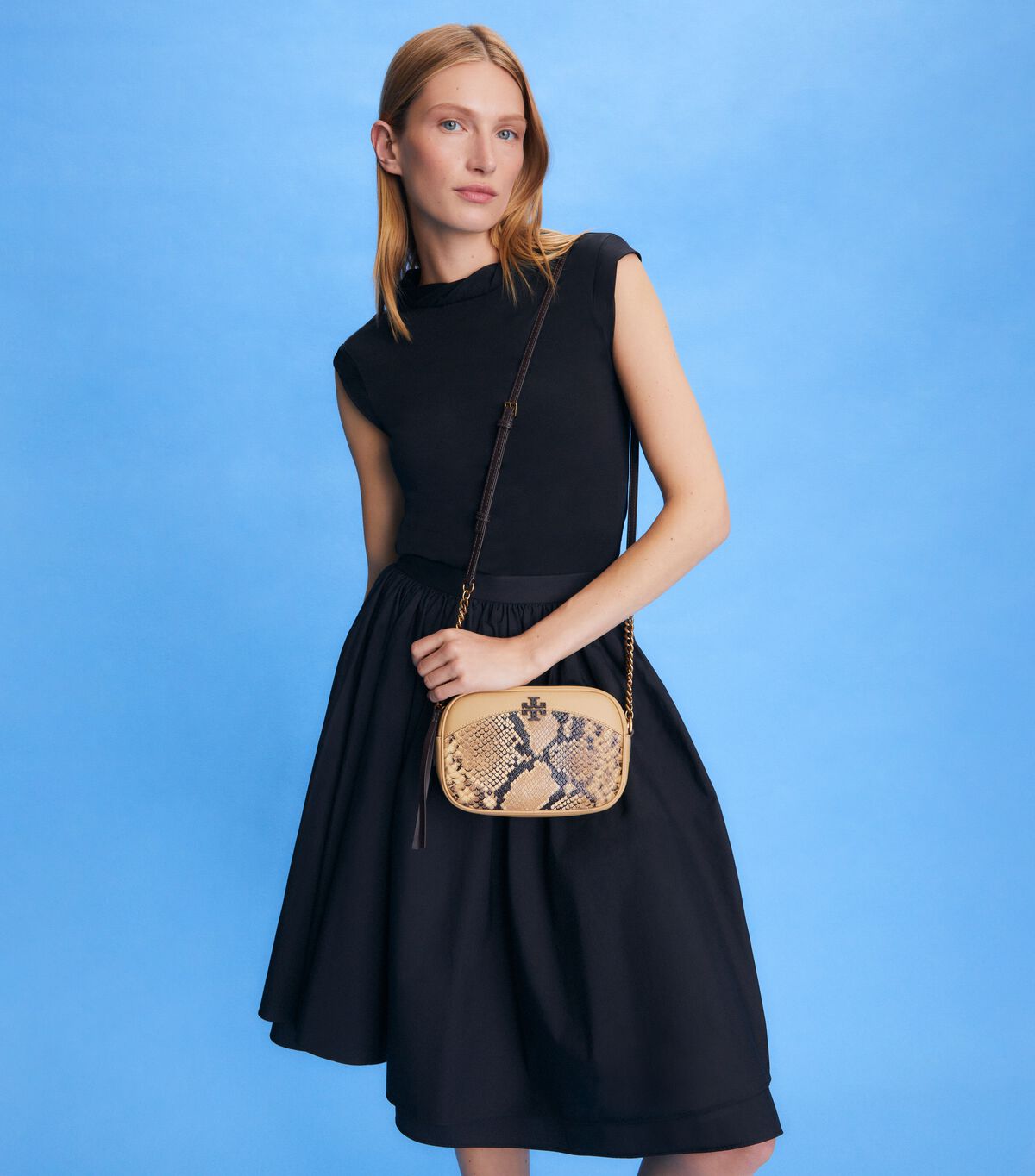 tory burch mcgraw snake embossed camera bag