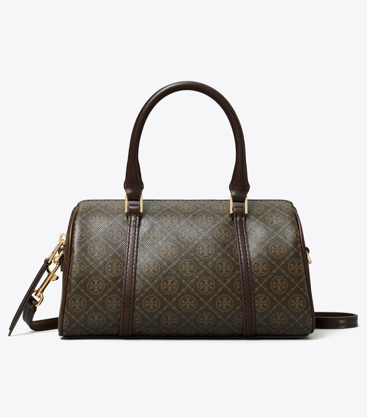 tory burch t monogram coated canvas petite barrel bag