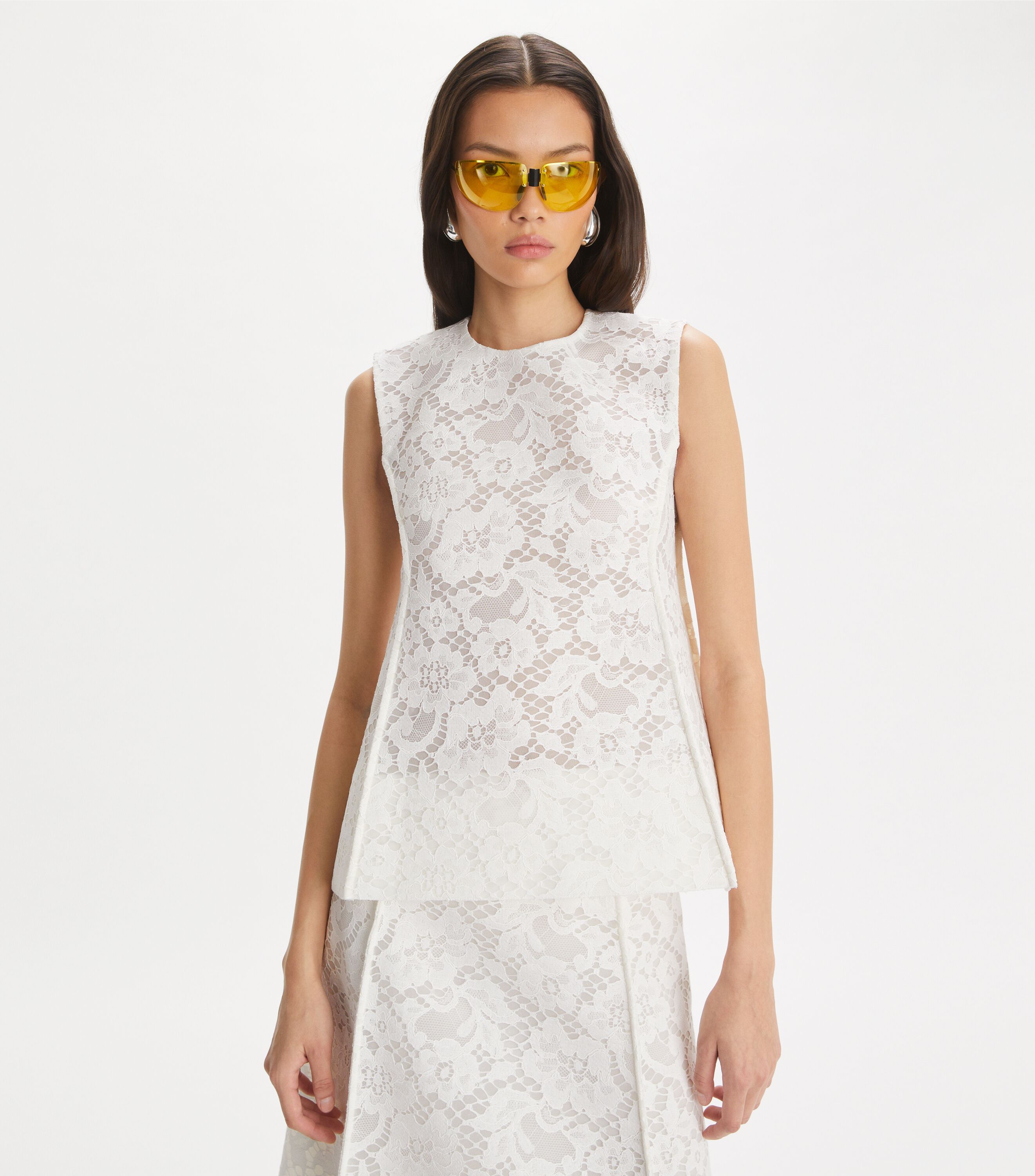 トリートユアセルフ back logo lace tops white Floral Lace Top – Rooted and Sewn