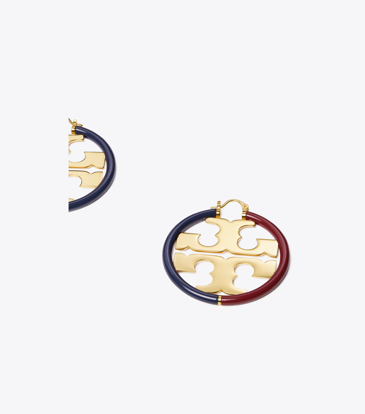 tory burch miller enamel hoop earring