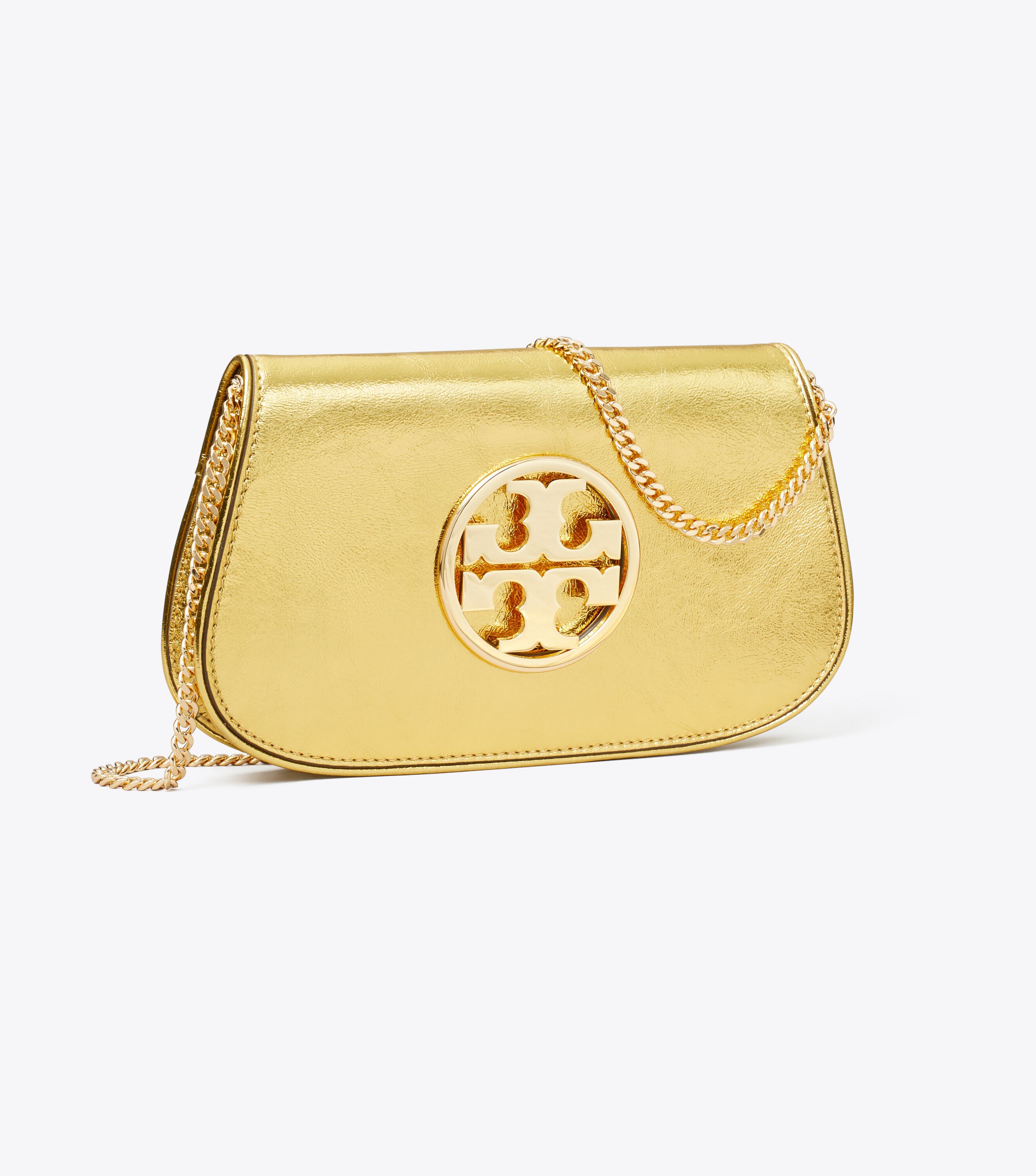 Tory burch metallic clutch new arrivals