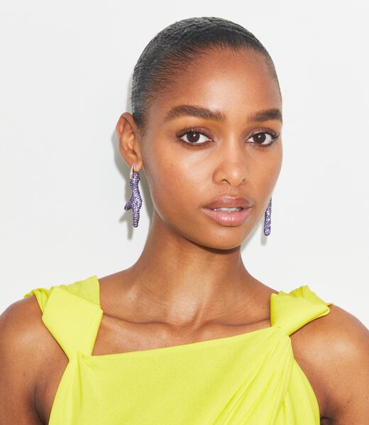 tory burch coral hoop earrings