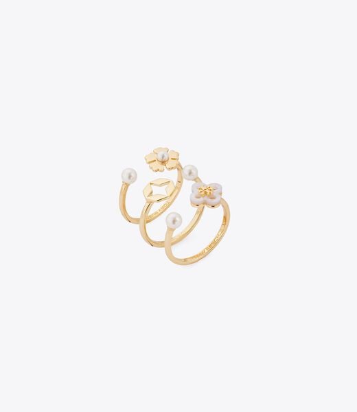 tory burch forget me not stacking ring set