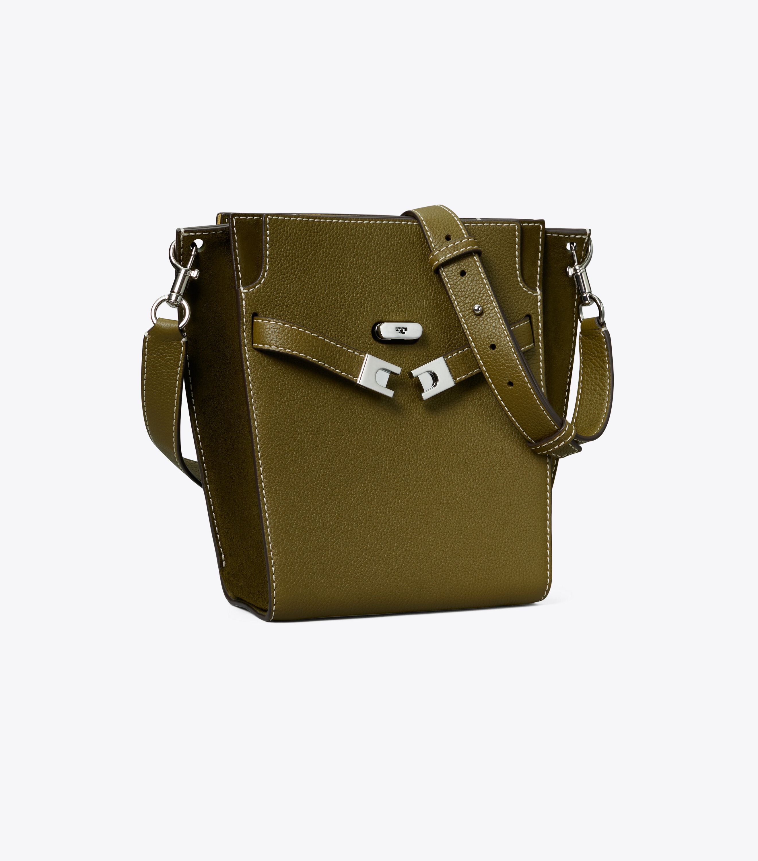 Lee Radziwill Pebbled Double Bucket Bag Handbags Tory Burch