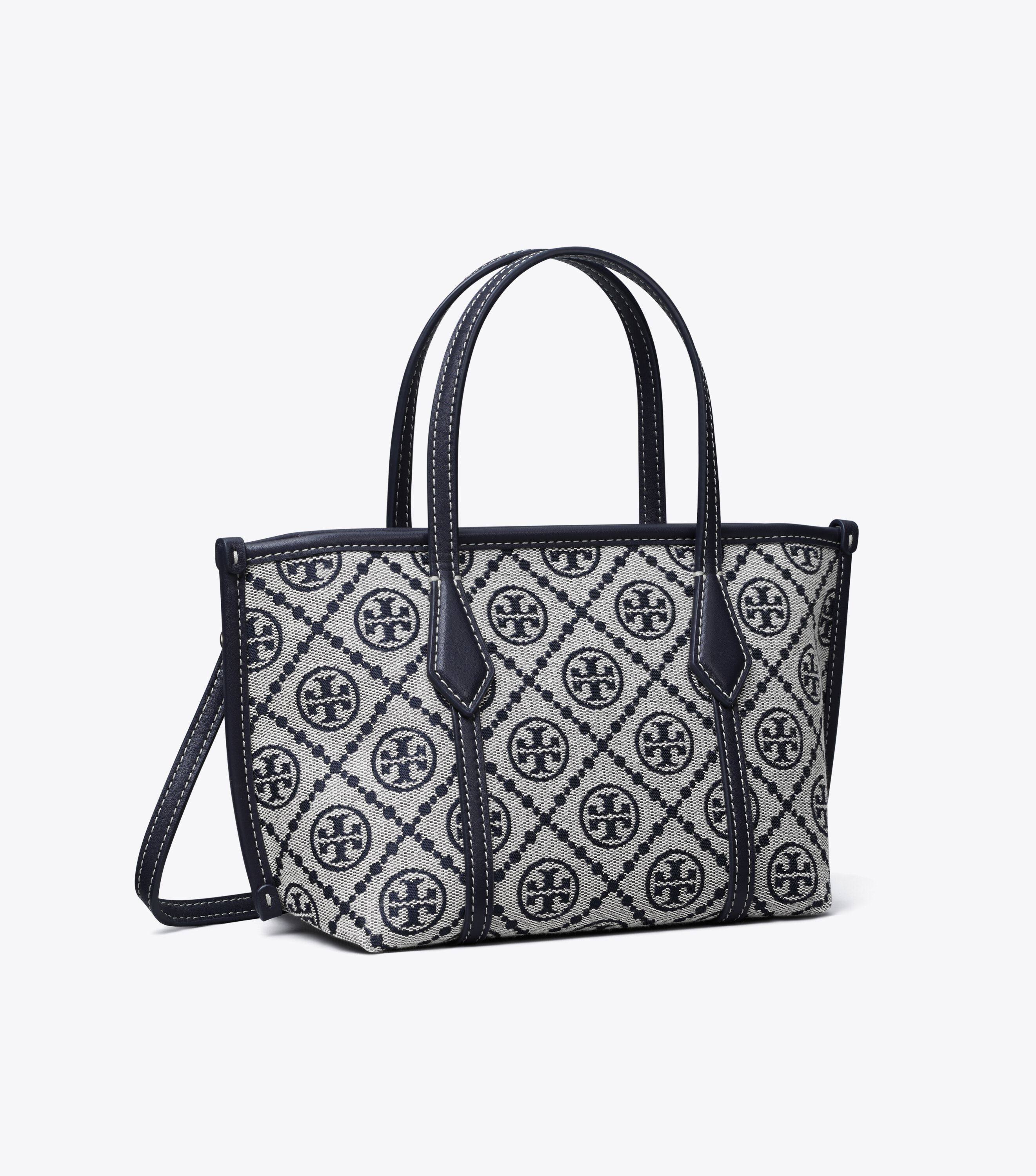 T Monogram Mini Perry Tote, Tory Navy | Tory Burch UAE
