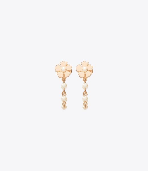 tory burch forget me not chain pearl earrings