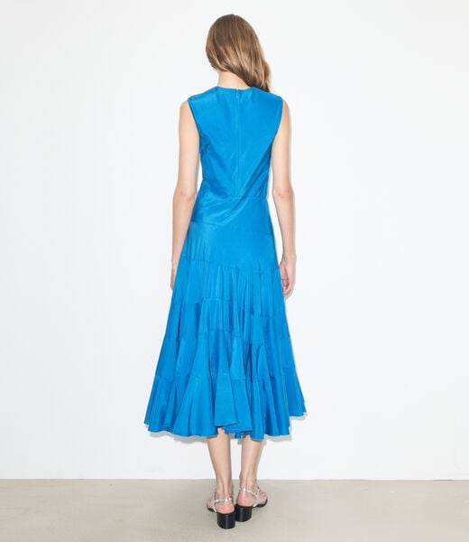 tory burch flared cotton silk dress