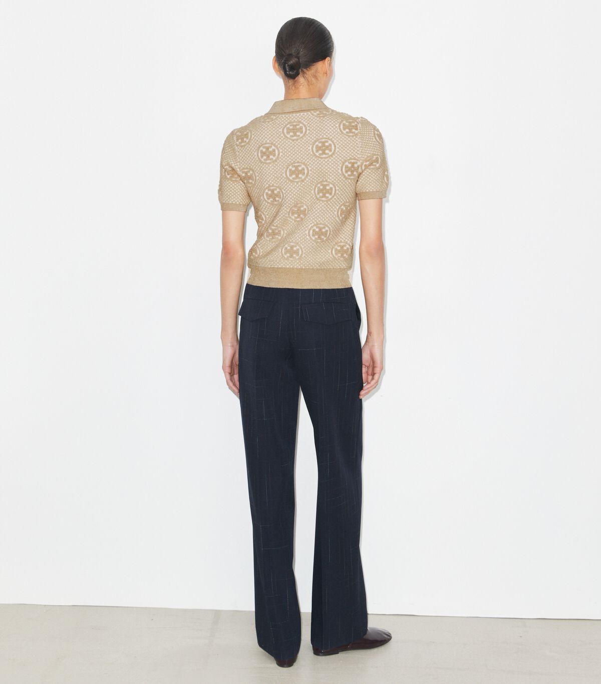 tory burch nylon jacquard polo