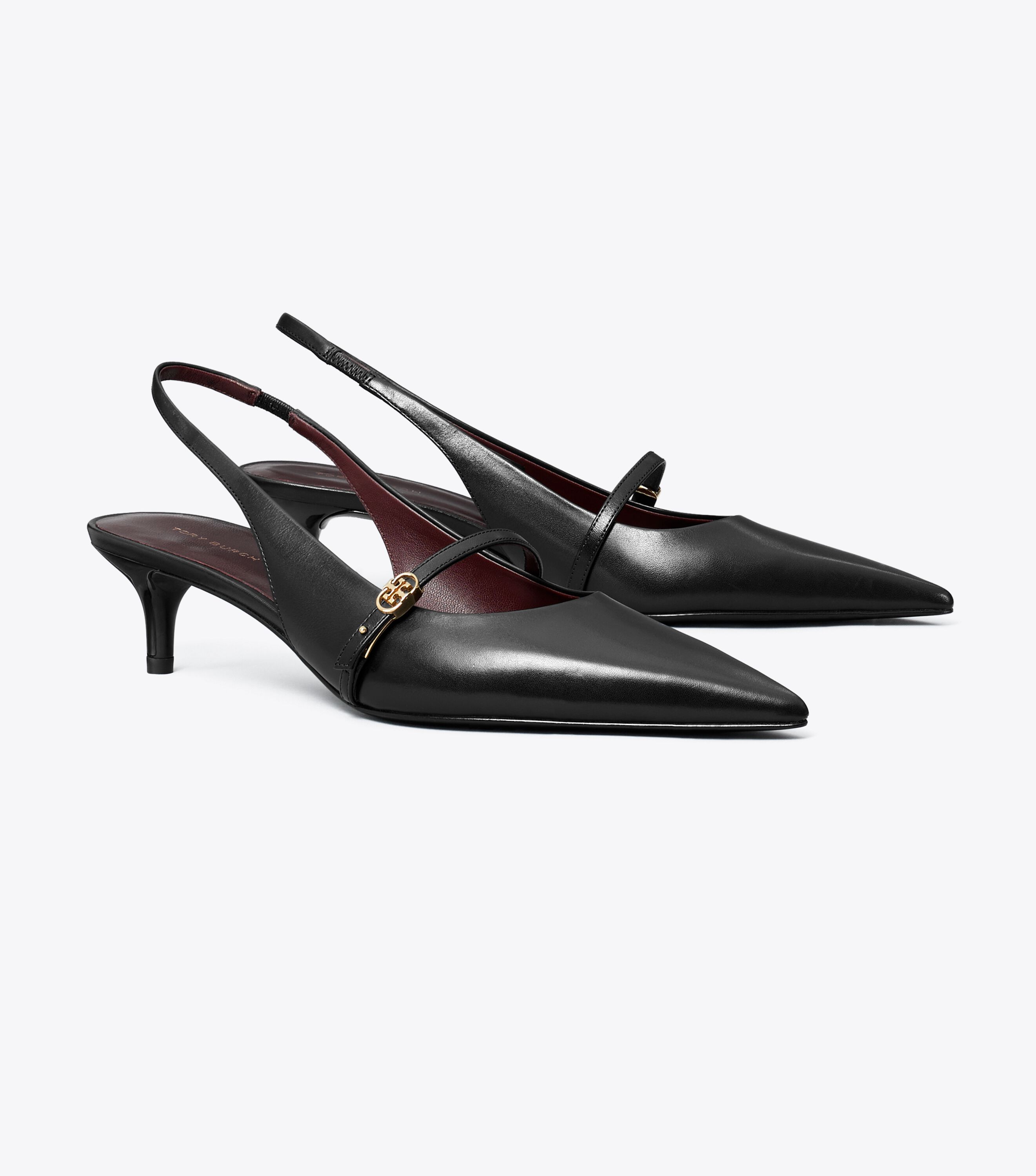 Double T Buckle Mary Jane Slingback, Perfect Black / Perfect Black