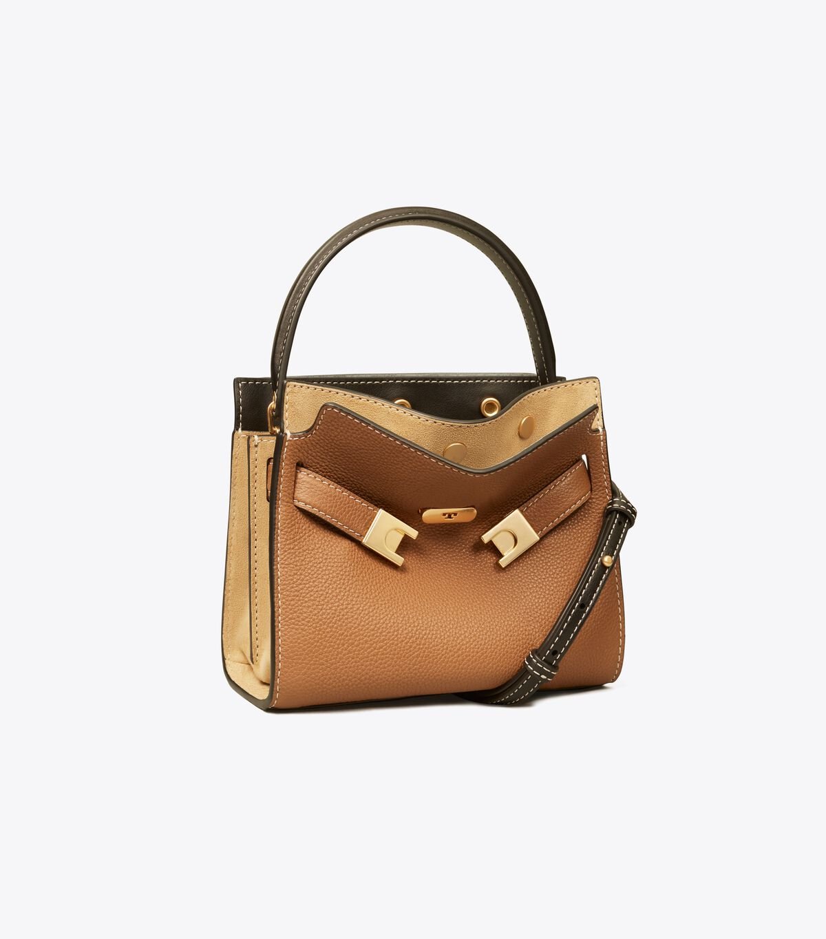 tory burch petite lee radziwill pebbled double bag