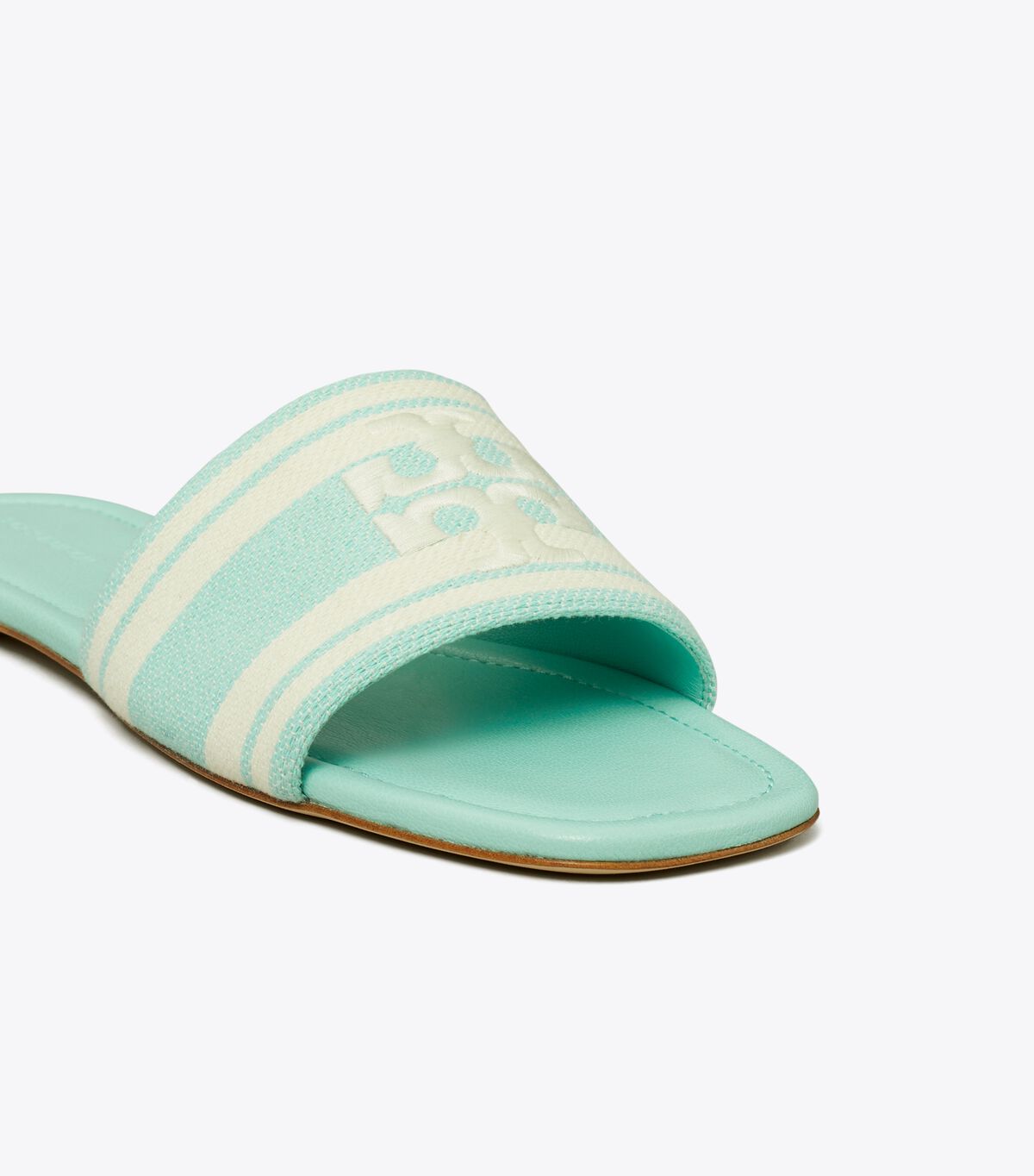 tory burch double t jacquard slide
