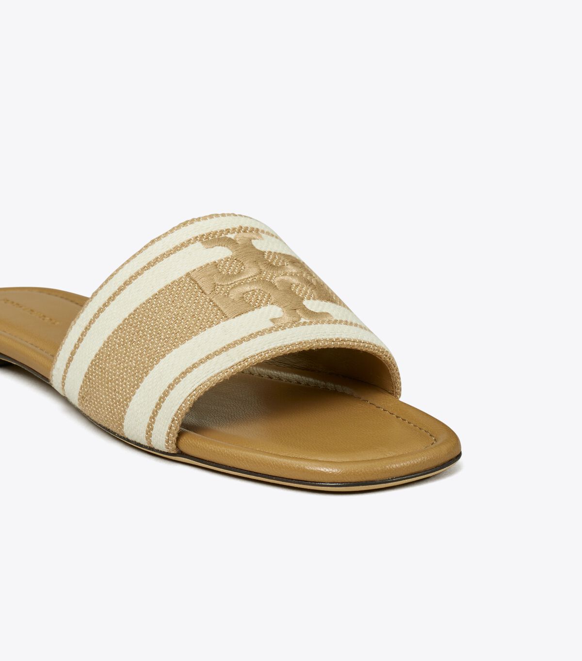 tory burch double t jacquard slide