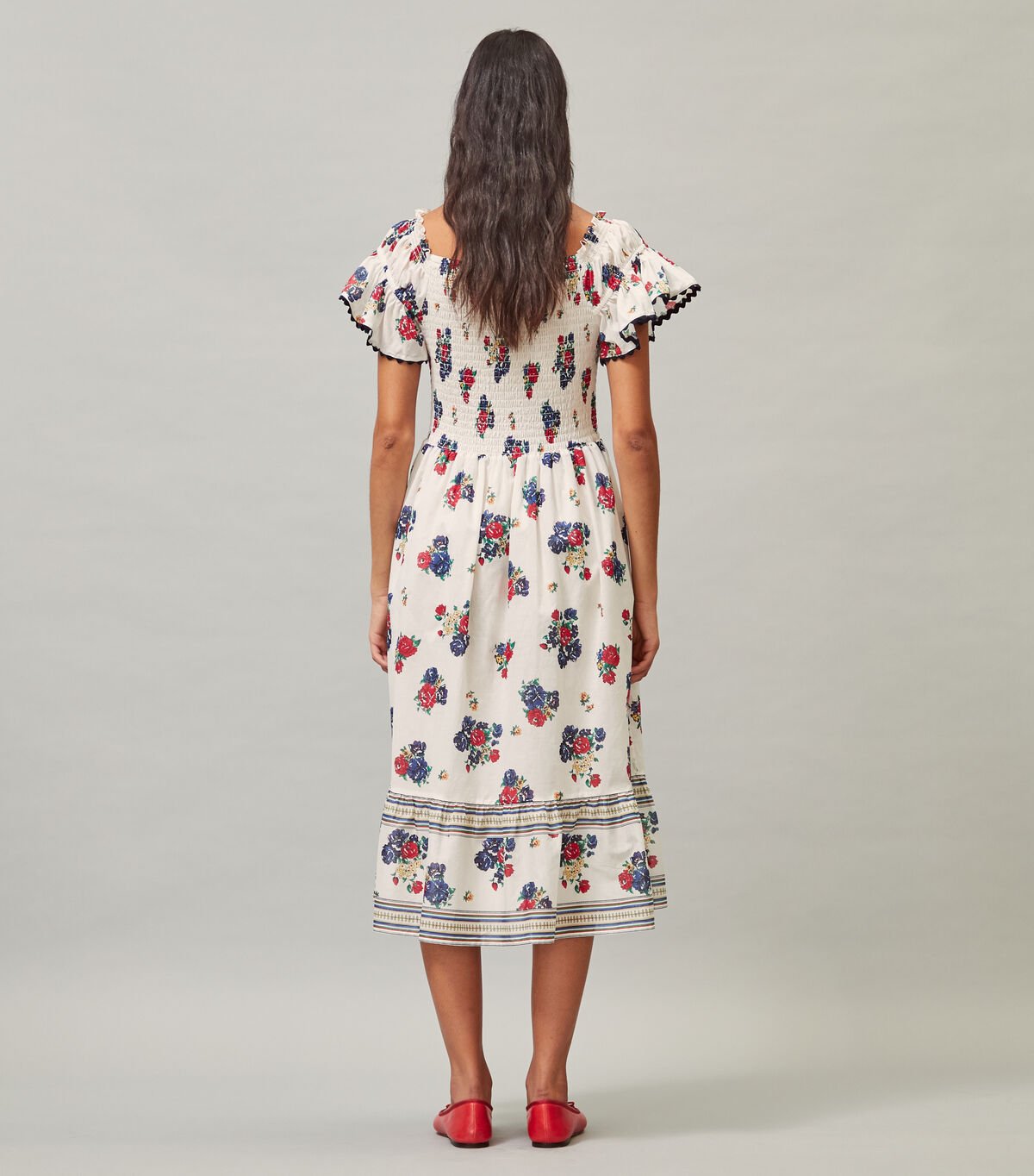 PRINTED SMOCKED DRESS | 967 | Coverup Dresses