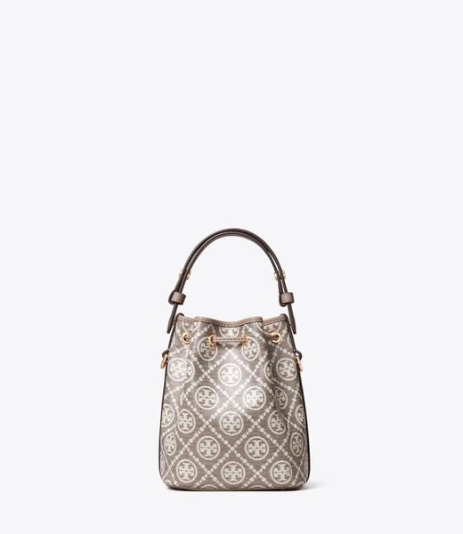tory burch t monogram coated jacquard mini bucket bag