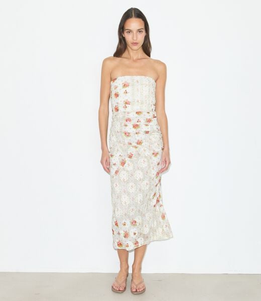 Strapless Cotton Jacquard Dress tory burch strapless cotton jacquard dress