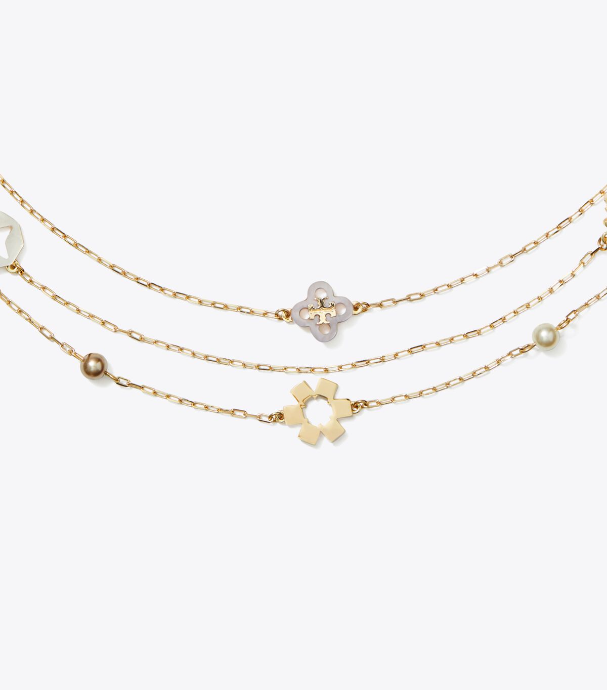 tory burch forget me not multi strand necklace