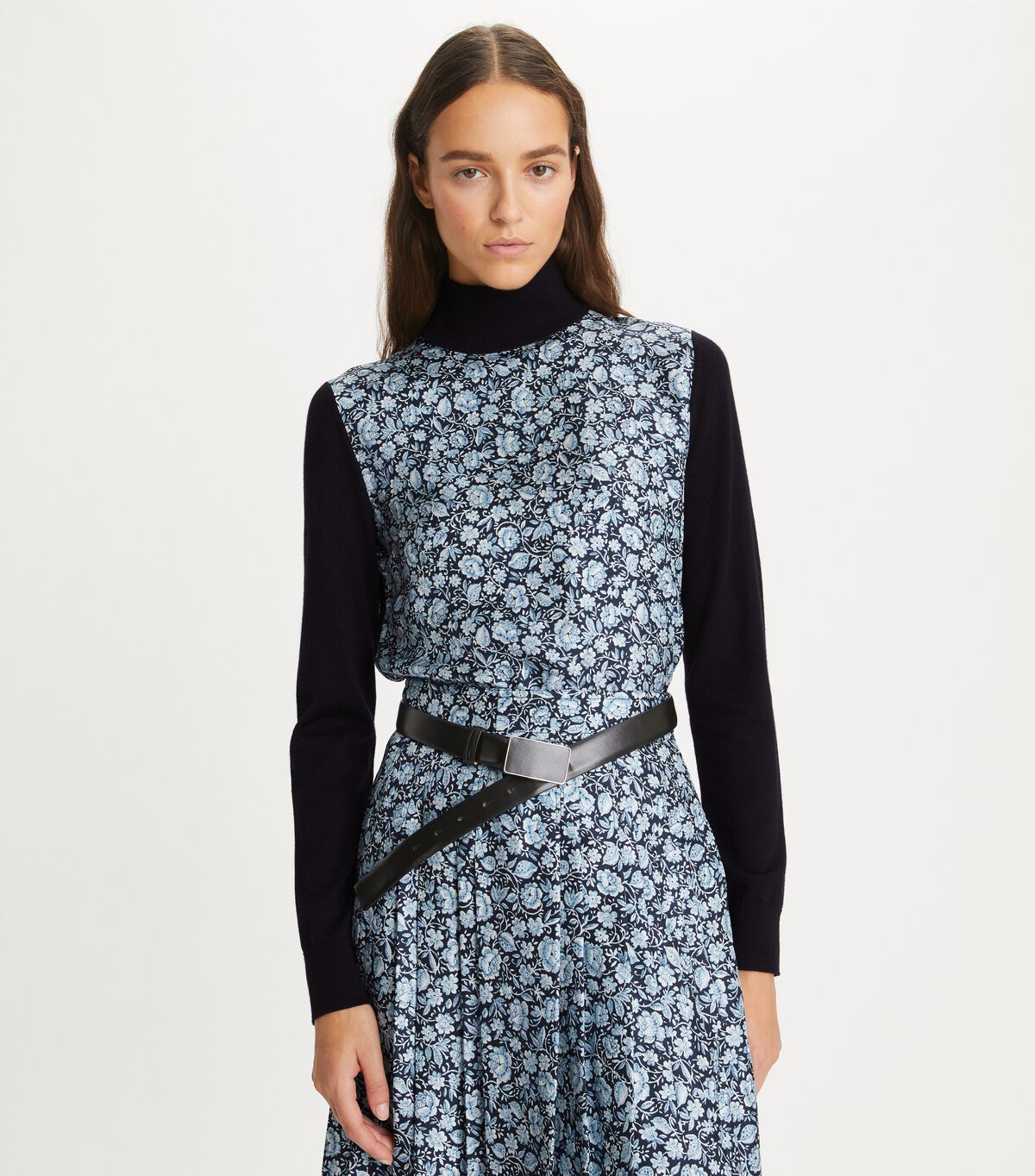 tory burch silk front wool turtleneck