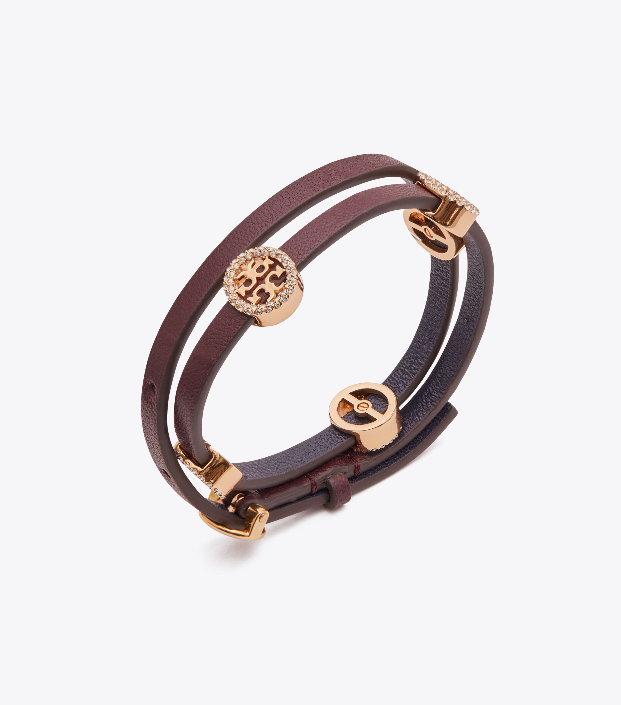 Tory Burch Miller Pave Double Wrap Leather Bracelet Tory Burch UAE
