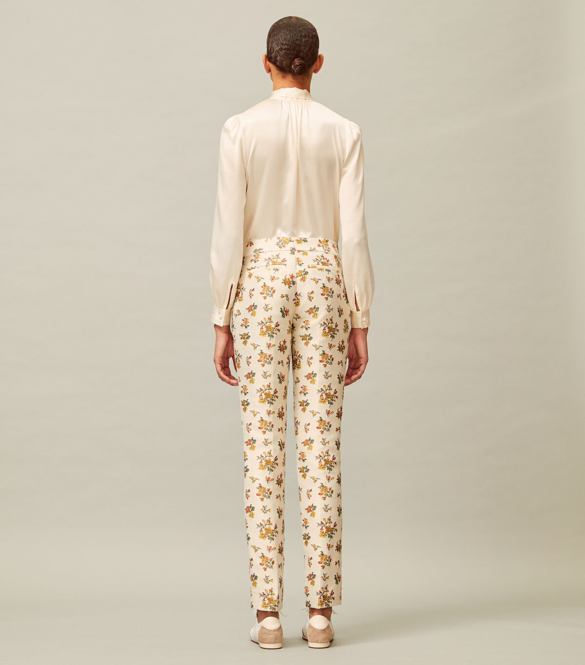 tory burch floral jacquard trouser